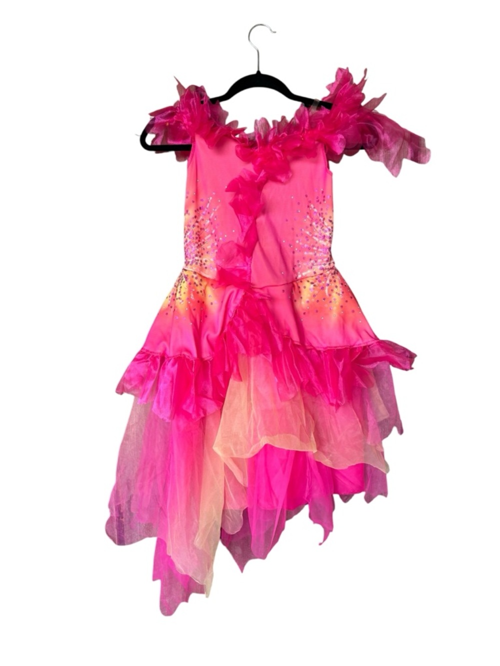 Wicked Pink Tutu Dress Girls Size M 7-8 Costume Fairy Dance Pageant Sequin Tulle